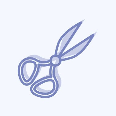 Terzi sembolü için uygun bir makas ikilisi. İki ton stili. Basit dizayn edilebilir. tasarım şablonu. Basit gösterim