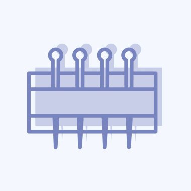 Icon Needles Holder. Terzi sembolü için uygun. İki ton stili. Basit dizayn edilebilir. tasarım şablonu. Basit gösterim