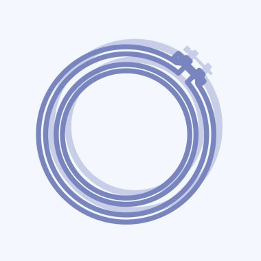 Icon Nakışlı Hoop. Terzi sembolü için uygun. İki ton stili. Basit dizayn edilebilir. tasarım şablonu. Basit gösterim