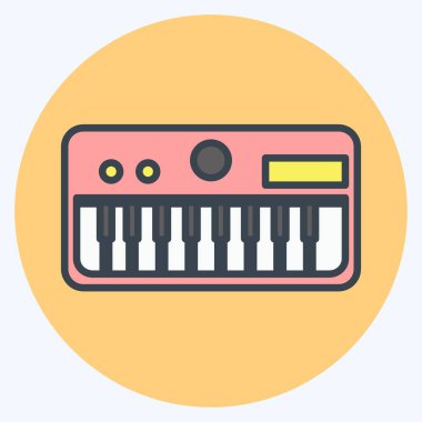 Simge Klavyesi. Müzik sembolü için uygun. renk arkadaşı stili. Basit dizayn edilebilir. tasarım şablonu. Basit gösterim