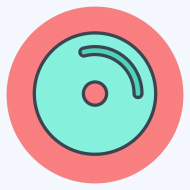 Simge Diski. Müzik sembolü için uygun. renk arkadaşı stili. Basit dizayn edilebilir. tasarım şablonu. Basit gösterim