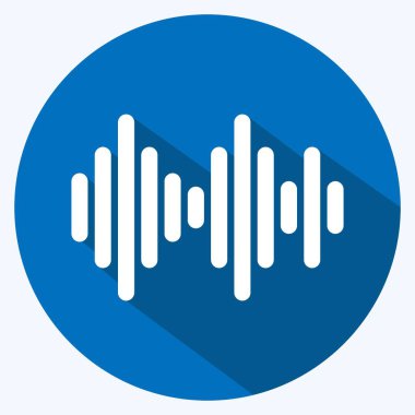 Simge Müzik Göstergesi. Müzik sembolü için uygun. Uzun gölge tarzı. Basit dizayn edilebilir. tasarım şablonu. Basit gösterim