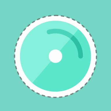 Çıkartma çizgisi diski kesti. Müzik sembolü için uygun. renk arkadaşı stili. Basit dizayn edilebilir. tasarım şablonu. Basit gösterim