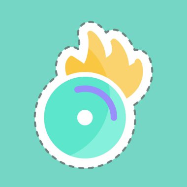 Çıkartma çizgisi CD 'yi Ateş' te kesti. Müzik sembolü için uygun. renk arkadaşı stili. Basit dizayn edilebilir. tasarım şablonu. Basit gösterim