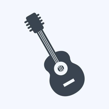 Simge Gitarı. Müzik sembolü için uygun. Kabartma tarzı. Basit dizayn edilebilir. tasarım şablonu. Basit gösterim
