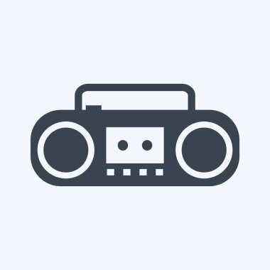 Simge Casette Oynatıcı. Müzik sembolü için uygun. Kabartma tarzı. Basit dizayn edilebilir. tasarım şablonu. Basit gösterim