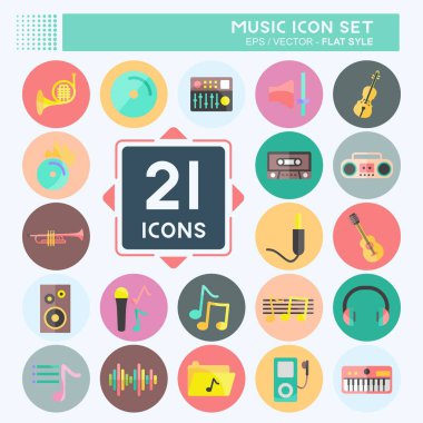 Müzik Simgesi Ayarları. Eğitim sembolü için uygun. Düz stil. Basit dizayn edilebilir. tasarım şablonu. Basit gösterim