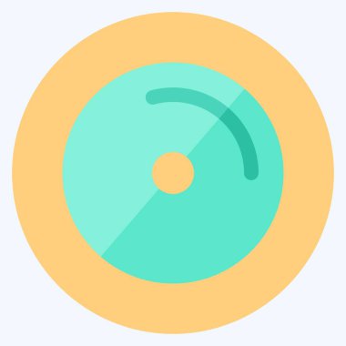 Simge Diski. Müzik sembolü için uygun. Düz stil. Basit dizayn edilebilir. tasarım şablonu. Basit gösterim