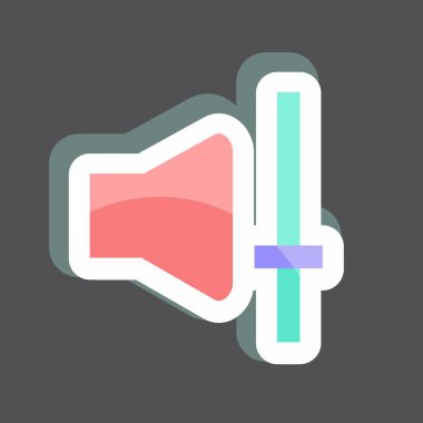 Çıkartma Müzik Sesini Değiştir. Müzik sembolü için uygun. renk arkadaşı stili. Basit dizayn edilebilir. tasarım şablonu. Basit gösterim