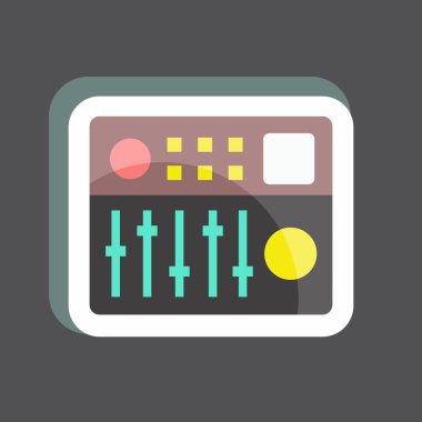 Çıkartma Kontrolörü. Müzik sembolü için uygun. renk arkadaşı stili. Basit dizayn edilebilir. tasarım şablonu. Basit gösterim