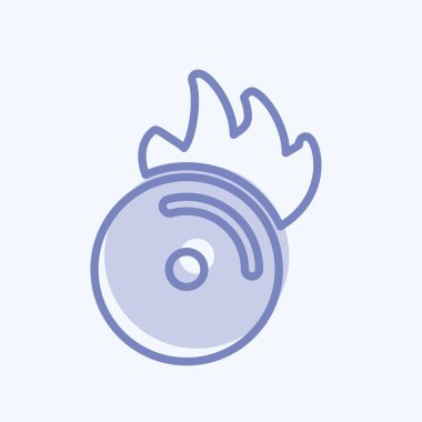 Ateş 'te ikon CD' si. Müzik sembolü için uygun. İki ton stili. Basit dizayn edilebilir. tasarım şablonu. Basit gösterim