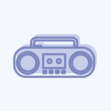 Simge Casette Oynatıcı. Müzik sembolü için uygun. İki ton stili. Basit dizayn edilebilir. tasarım şablonu. Basit gösterim