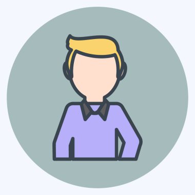 Simge Adam. Parti sembolü için uygun. renk arkadaşı stili. Basit dizayn edilebilir. tasarım şablonu. Basit gösterim