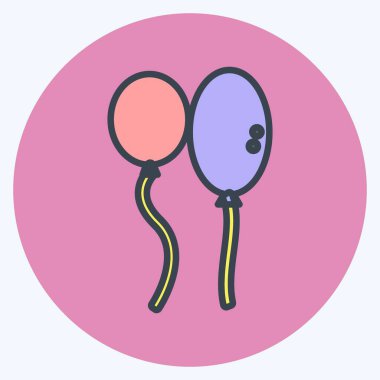 İkon Balonlar. Parti sembolü için uygun. renk arkadaşı stili. Basit dizayn edilebilir. tasarım şablonu. Basit gösterim