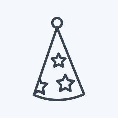 Icon Party Şapkası II. Parti sembolü için uygun. Sıra tarzı. Basit dizayn edilebilir. tasarım şablonu. Basit gösterim