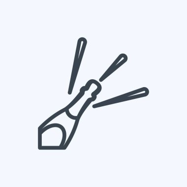 Simge Şişe Açılışı. Parti sembolü için uygun. Sıra tarzı. Basit dizayn edilebilir. tasarım şablonu. Basit gösterim