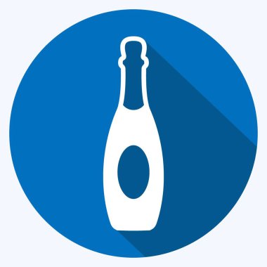 Simgesel Şampanya. Parti sembolü için uygun. Uzun gölge tarzı. Basit dizayn edilebilir. tasarım şablonu. Basit gösterim