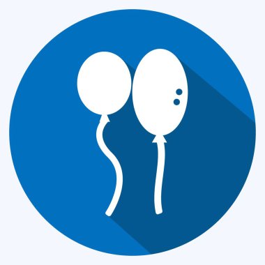 İkon Balonlar. Parti sembolü için uygun. Uzun gölge tarzı. Basit dizayn edilebilir. tasarım şablonu. Basit gösterim