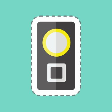 Çıkartma hattı Hoparlör 'ü kesti. Parti sembolü için uygun. Basit dizayn edilebilir. tasarım şablonu. Basit gösterim