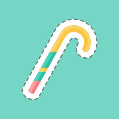 Çıkartma çizgisi Candy Stick 'i kesti. Parti sembolü için uygun. Basit dizayn edilebilir. tasarım şablonu. Basit gösterim