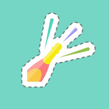 Çıkartma hattı Şişe Açma 'yı kesti. Parti sembolü için uygun. Basit dizayn edilebilir. tasarım şablonu. Basit gösterim