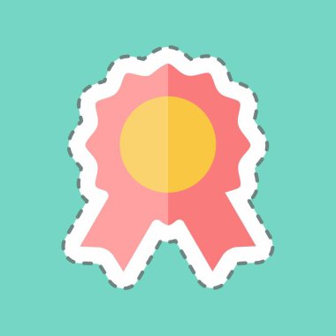 Etiket çizgisi Rozet 'i kesti. Parti sembolü için uygun. Basit dizayn edilebilir. tasarım şablonu. Basit gösterim