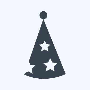 Icon Party Şapkası II. Parti sembolü için uygun. Kabartma tarzı. Basit dizayn edilebilir. tasarım şablonu. Basit gösterim