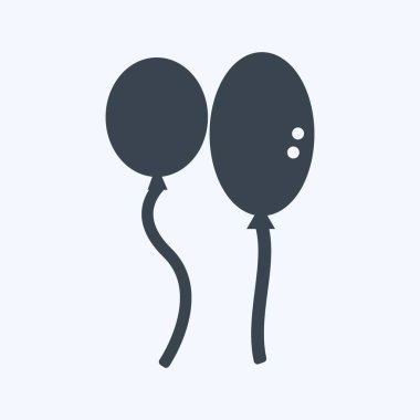 İkon Balonlar. Parti sembolü için uygun. Kabartma tarzı. Basit dizayn edilebilir. tasarım şablonu. Basit gösterim