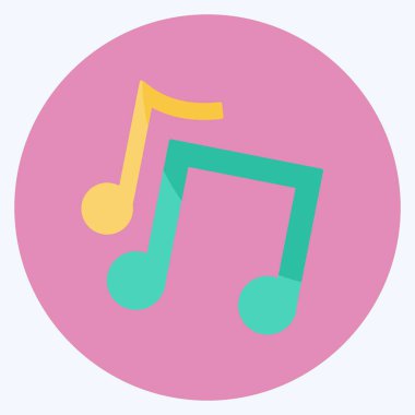 Simge müziği. Parti sembolü için uygun. Düz stil. Basit dizayn edilebilir. tasarım şablonu. Basit gösterim