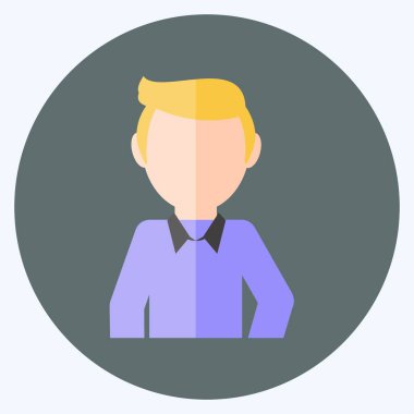 Simge Adam. Parti sembolü için uygun. Düz stil. Basit dizayn edilebilir. tasarım şablonu. Basit gösterim