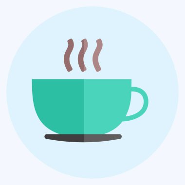 İkon kahve kupası. Parti sembolü için uygun. Düz stil. Basit dizayn edilebilir. tasarım şablonu. Basit gösterim