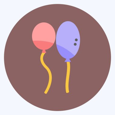 İkon Balonlar. Parti sembolü için uygun. Düz stil. Basit dizayn edilebilir. tasarım şablonu. Basit gösterim