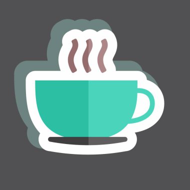 Etiketli kahve kupası. Parti sembolü için uygun. Basit dizayn edilebilir. tasarım şablonu. Basit gösterim