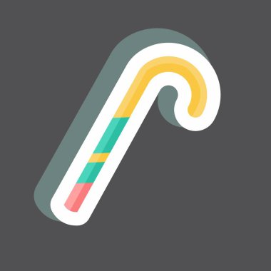 Çıkartmalı şeker çubuğu. Parti sembolü için uygun. Basit dizayn edilebilir. tasarım şablonu. Basit gösterim