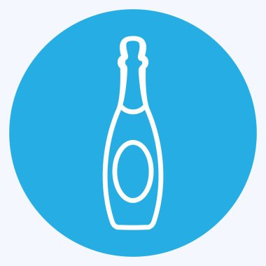 Simgesel Şampanya. Parti sembolü için uygun. Mavi gözlü. Basit dizayn edilebilir. tasarım şablonu. Basit gösterim