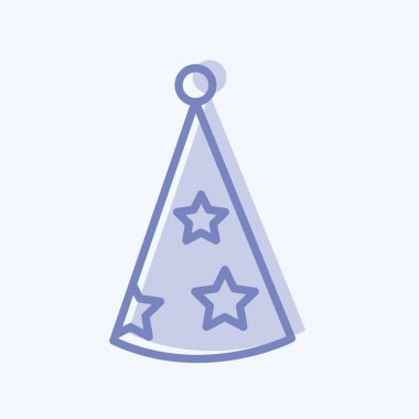 Icon Party Şapkası II. Parti sembolü için uygun. İki ton stili. Basit dizayn edilebilir. tasarım şablonu. Basit gösterim