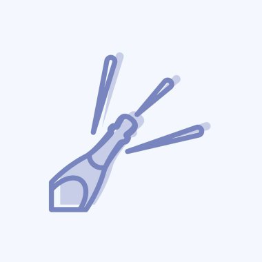 Simge Şişe Açılışı. Parti sembolü için uygun. İki ton stili. Basit dizayn edilebilir. tasarım şablonu. Basit gösterim