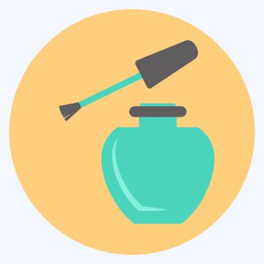 Oje sürme ikonu. Güzellik sembolü için uygun. renk arkadaşı stili. Basit dizayn edilebilir. tasarım şablonu. Basit gösterim