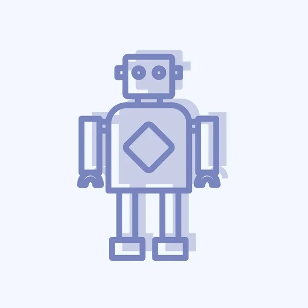 Піктограма Робототехніка Підходить Символу Аналізу Даних Два Тони Стилю Простий — стоковий вектор
