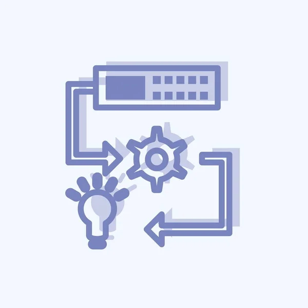 Icon Machine Learning Suitable Data Analytics Symbol Two Tone Style — Vector de stock