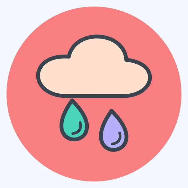 Icon Raining Suitable Spring Symbol Color Mate Style Simple Design — стоковый вектор