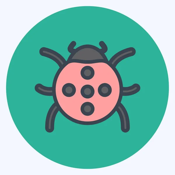 Icon Bug Adequado Para Símbolo Primavera Estilo Companheiro Cor Design — Vetor de Stock