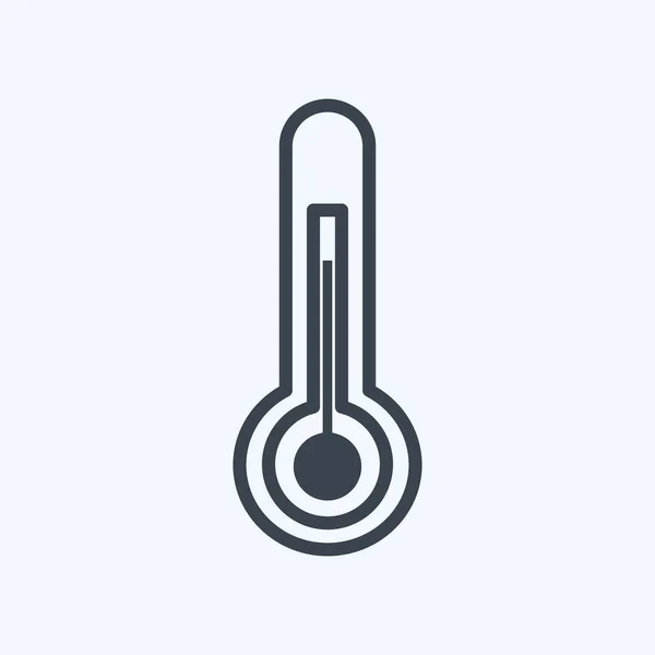Verificación Temperatura Del Icono Adecuado Para Símbolo Primavera Estilo Línea — Vector de stock