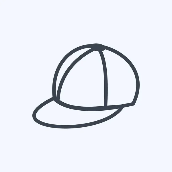 Καλοκαιρινό Καπέλο Κατάλληλο Για Σύμβολο Άνοιξης Στυλ Γραμμής Απλό Σχεδιασμό — Διανυσματικό Αρχείο