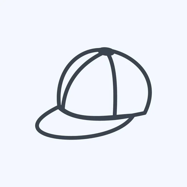 Icon Summer Cap Suitable Spring Symbol Line Style Simple Design —  Vetores de Stock