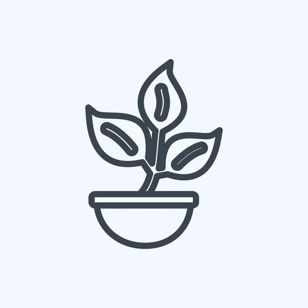 Icon Plant Suitable Spring Symbol Line Style Simple Design Editable —  Vetores de Stock