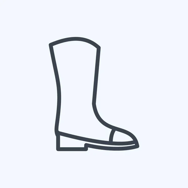 Icona Long Boots Adatto Simbolo Primavera Stile Linea Design Semplice — Vettoriale Stock