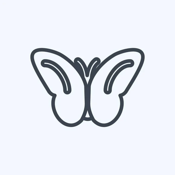 Icon Butterfly Flying Suitable Spring Symbol Line Style Simple Design —  Vetores de Stock