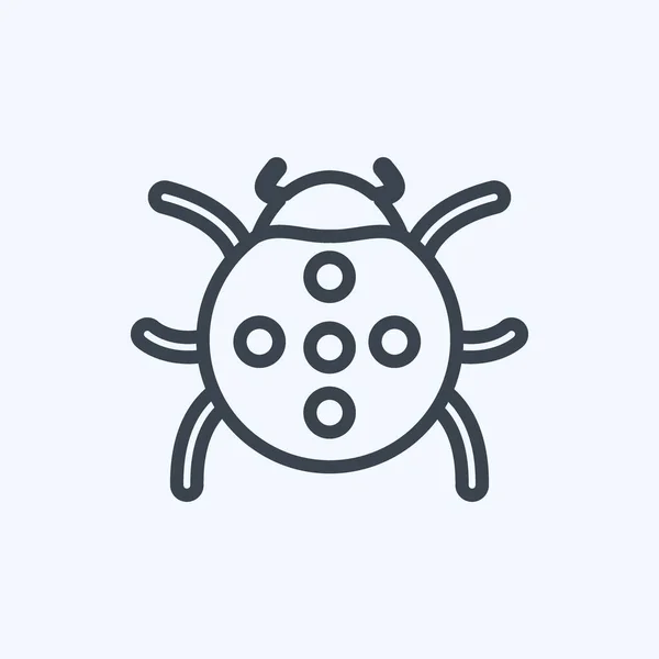 Icon Bug Adequado Para Símbolo Primavera Estilo Linha Design Simples — Vetor de Stock