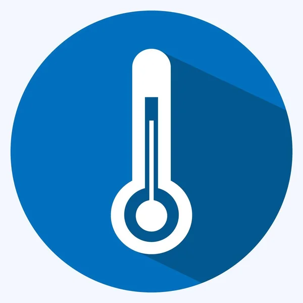 Icon Temperature Check Suitable Spring Symbol Long Shadow Style Simple — ストックベクタ